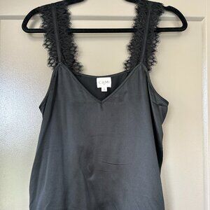 Black Satin and Lace Cami NYC Top